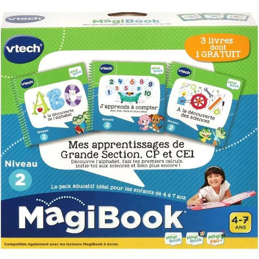 Budget ⭐ Vtech Magibook - Mes Apprentissages De Grande Section, Cp Et Ce1 (Abc À La Découverte De L'alphabet, A La Découverte Des Sciences, J'apprends À Compter Ave 🎁 3 Budget ⭐ Vtech Magibook - Mes Apprentissages De Grande Section, Cp Et Ce1 (Abc À La Découverte De L'alphabet, A La Découverte Des Sciences, J'apprends À Compter Ave 🎁