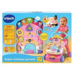Vente flash ❤️ Vtech Super Trotteur Parlant 2 En 1 Rose 🤩 -Vtech Soldes Magasin 3417765056550 3