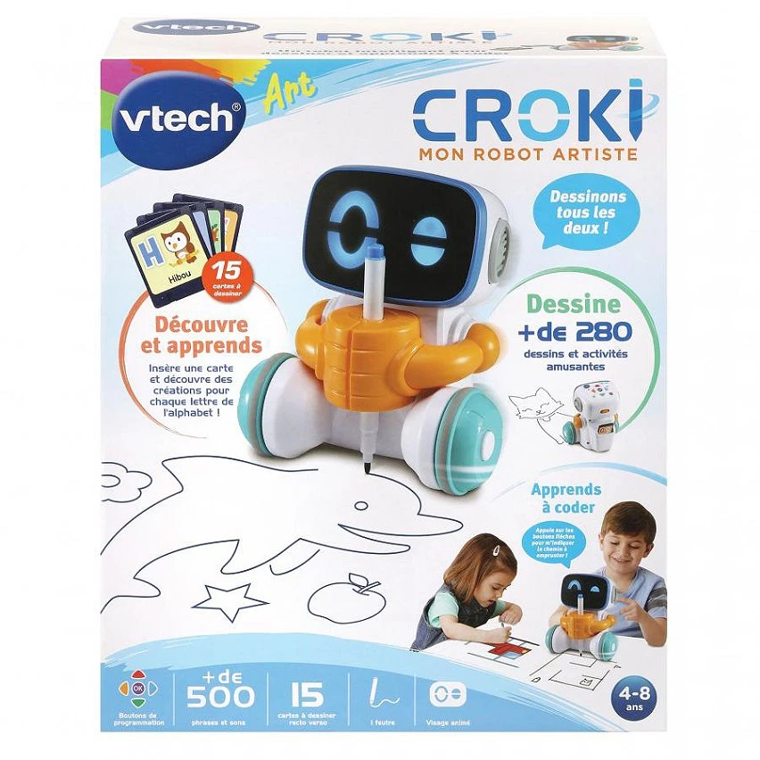 Nouveau ❤️ Vtech Croki, Mon Robot Artiste 🧨 3 Nouveau ❤️ Vtech Croki, Mon Robot Artiste 🧨
