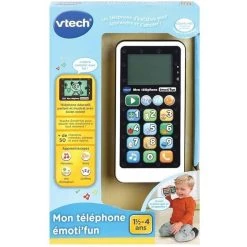 Meilleure vente 🧨 Vtech Mon Telephone Emoti'fun Noir & Blanc 🎉 -Vtech Soldes Magasin 3417766037855 4
