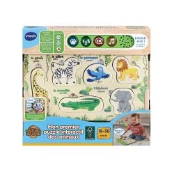 Tout neuf ⭐ Vtech Mon Premier Puzzle Interactif Des Animaux (Jouet Avec Partie Bois Certifié Fsc®) 😀